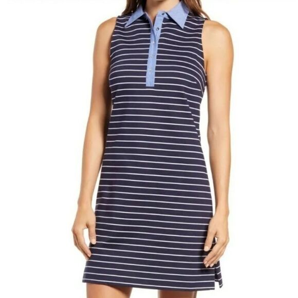 Eliza J Sleeveless Stripe Ponte Dress Size 8 NEW - Picture 1 of 6
